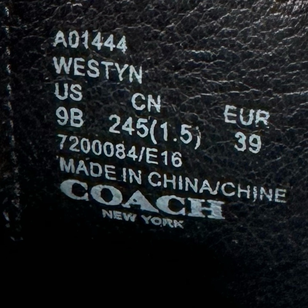 Coach Western Women's Black Leather Heeled Ankle Boots Ladies Sz 9.5 NWOT - Picture 4 of 14